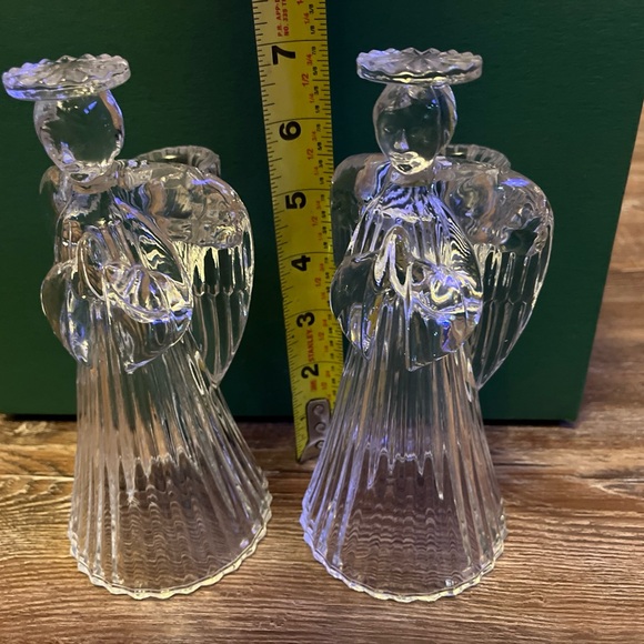 Set Of 2 -24% Lead CRYSTAL ANGEL CANDLE HOLDERS. The American Crystal Collection - Picture 11 of 11